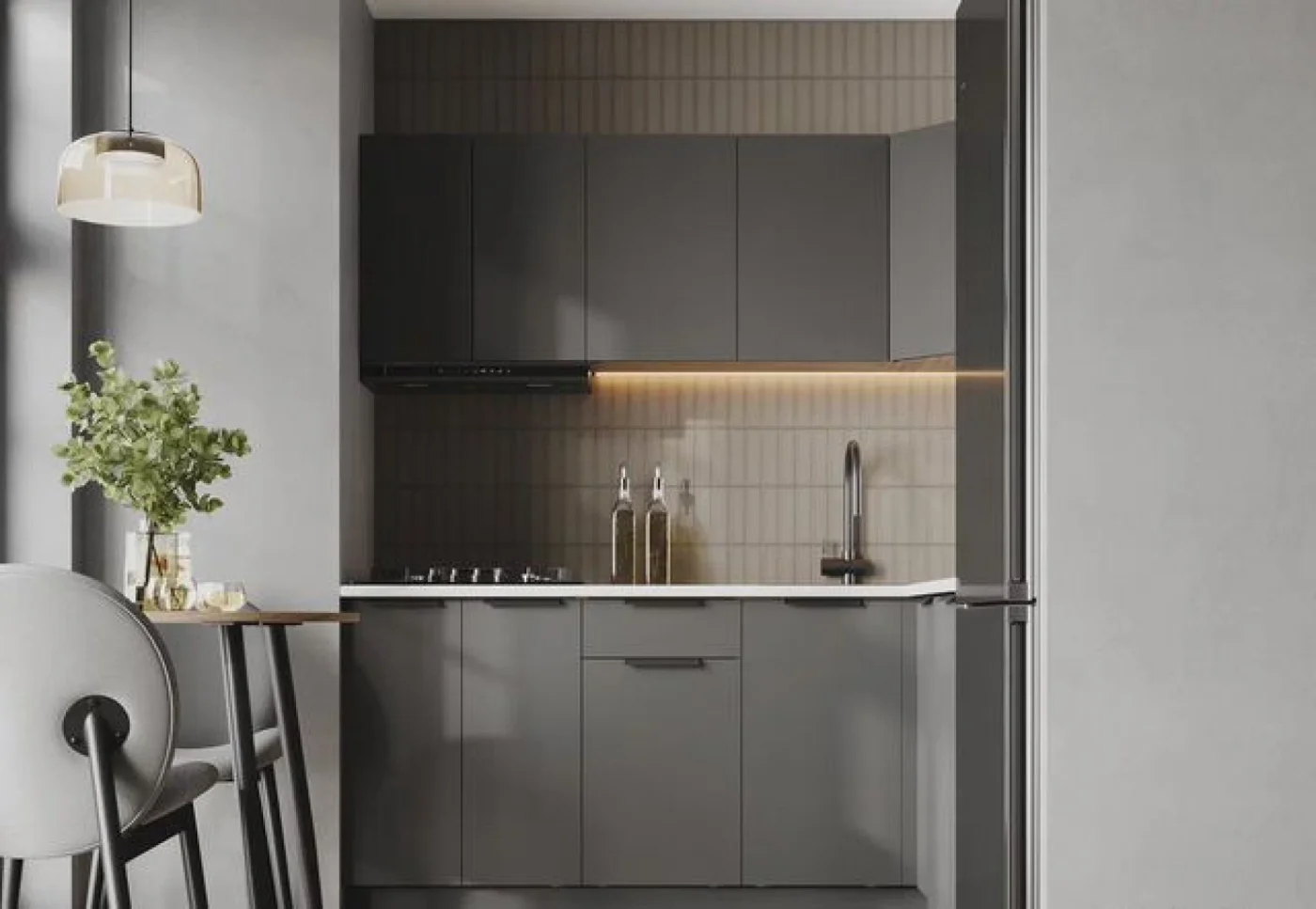 Угловой кухонный гарнитур 1.4х2 м в стиле IKEA