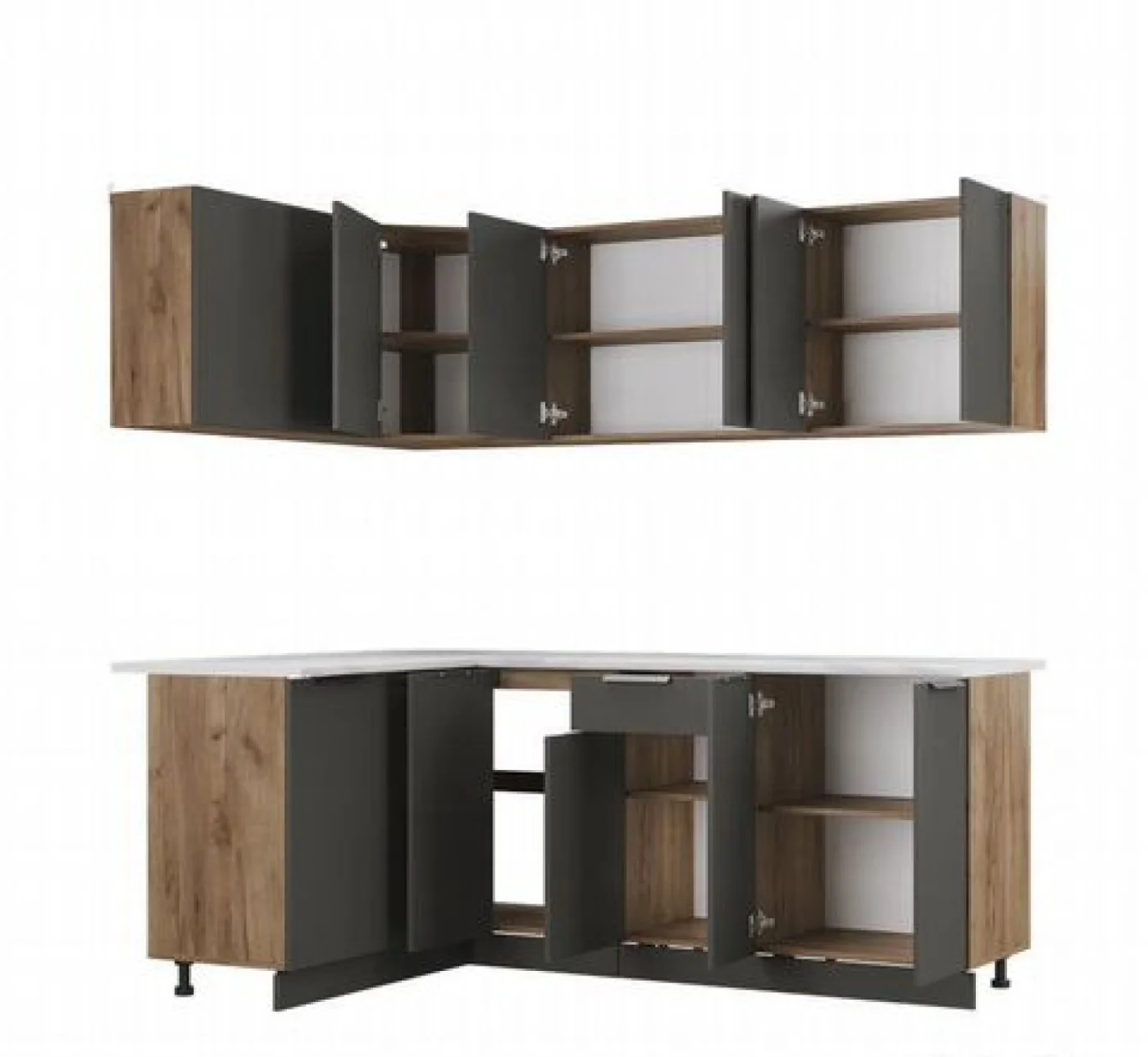 Угловой кухонный гарнитур 1.4х2 м в стиле IKEA