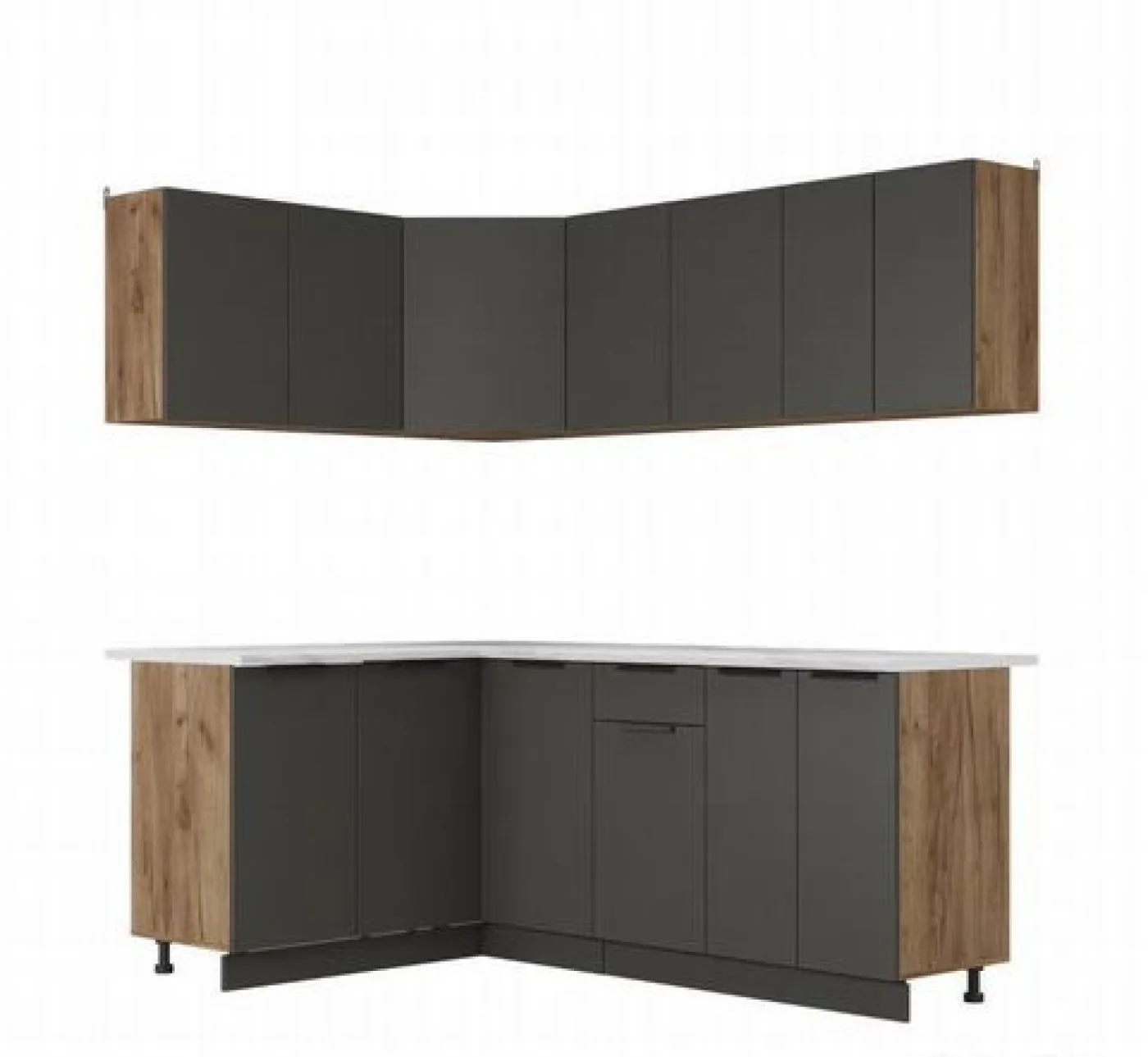 Угловой кухонный гарнитур 1.4х2 м в стиле IKEA